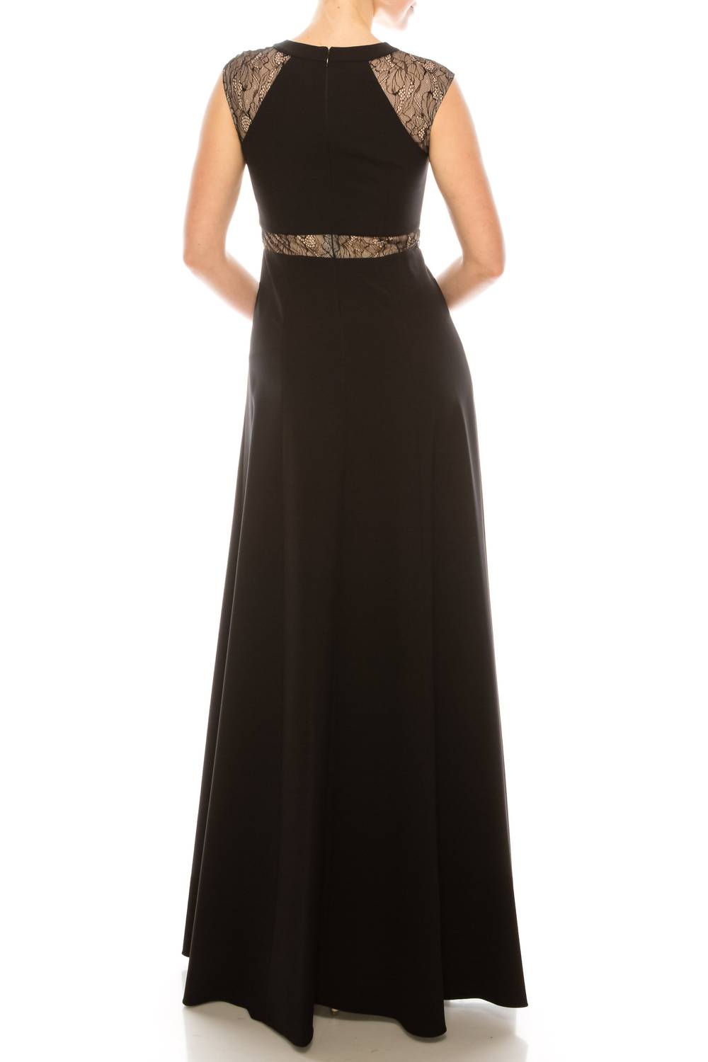 Aidan Mattox - Sleeveless Lace-detail Evening Dress
