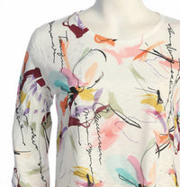 Jess & Jane Women's Elena Chiffon Hem Top in animal print - women's blouse - alternate view