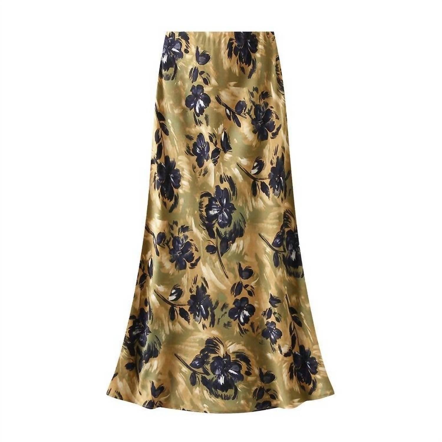 Miss Sparkling - Women's Satin Floral Print Skirt
