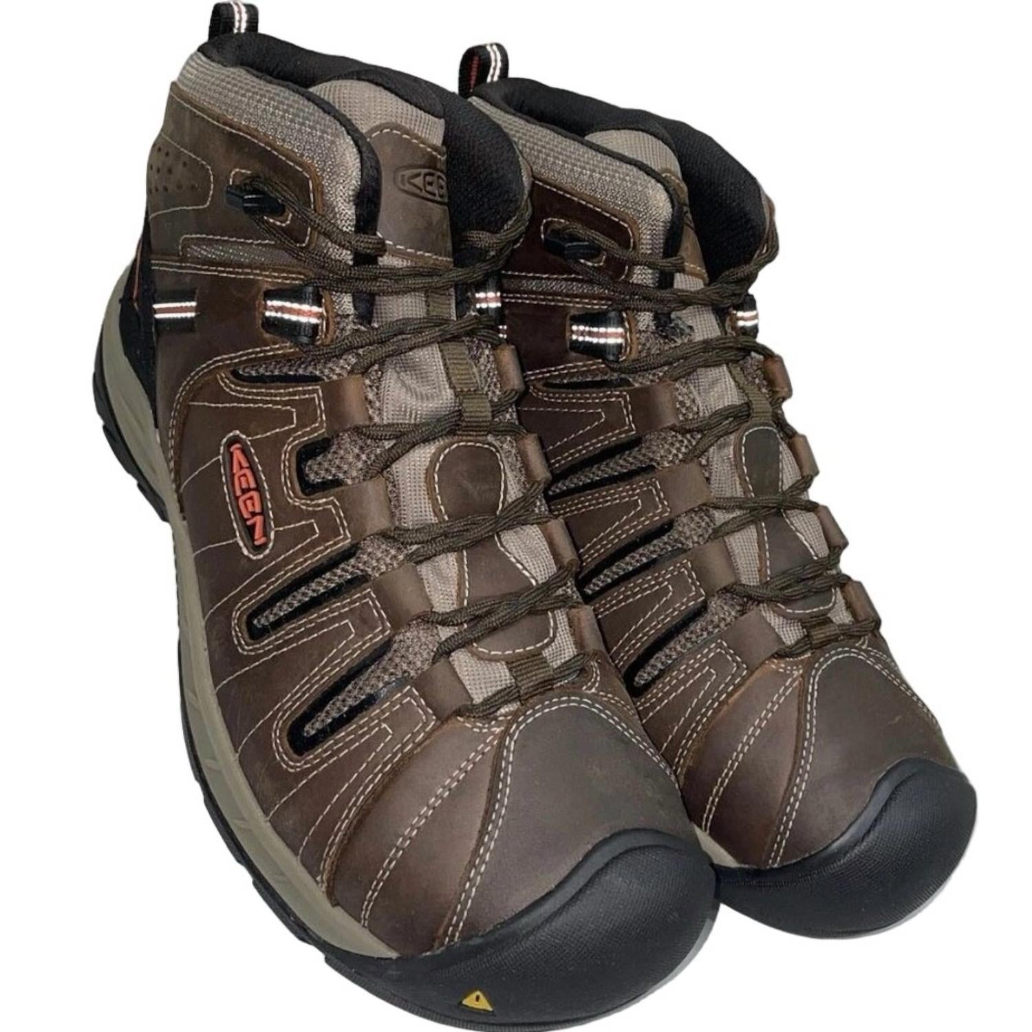 Keen Men's Flint Ii Waterproof Steel-Toe Work Boot in brown - men's boots - detail view