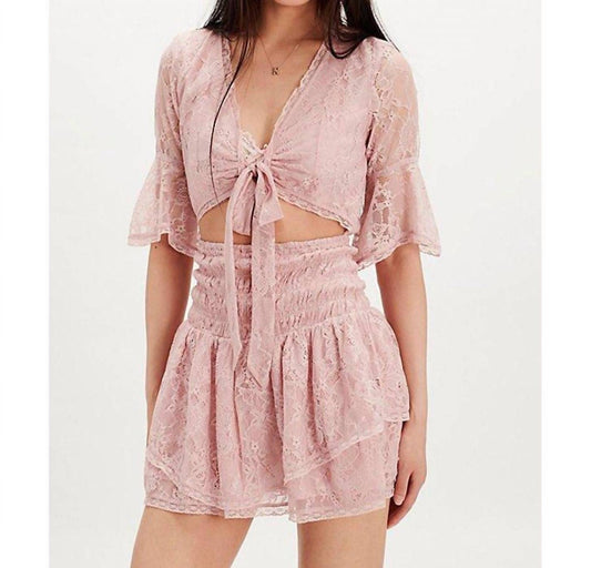 Free People - Natural Lala Lace Mini Dress