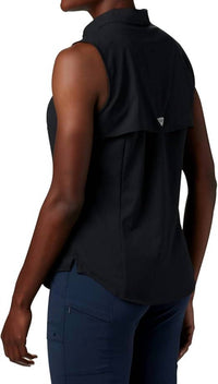 Columbia Performance Fishing Gear Tamiami Sleeveless Shirt in black 1 - women's shirt - detail view