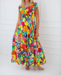 Vilagallo Strapless Fruit Maxi Dress in frutas voile - women's dress - alternate view