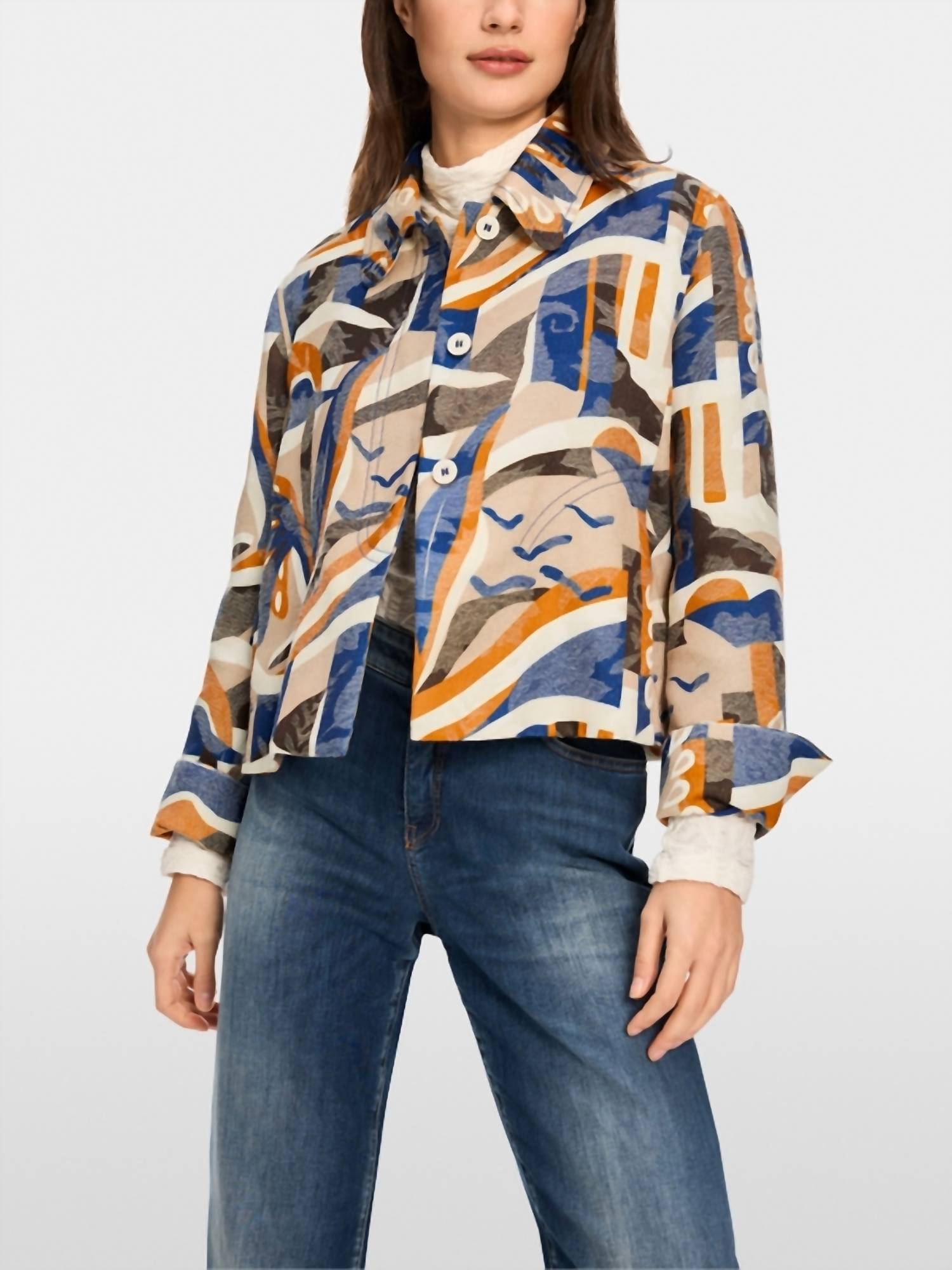 Marc Cain - Patterned Slit Sleeves Jacket