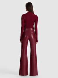 Alice + Olivia - Lanie Pointelle Long Sleeve Mock Neck Top