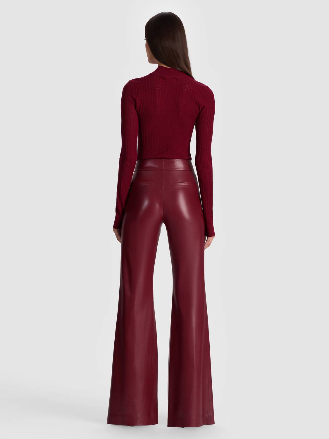 Alice + Olivia - Lanie Pointelle Long Sleeve Mock Neck Top