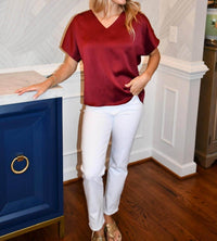 Naked Zebra - Julia Crinkle Satin Blouse