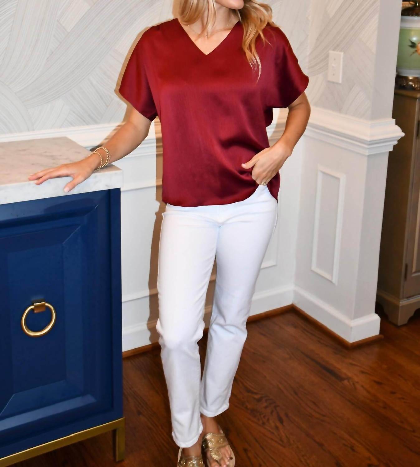 Naked Zebra - Julia Crinkle Satin Blouse