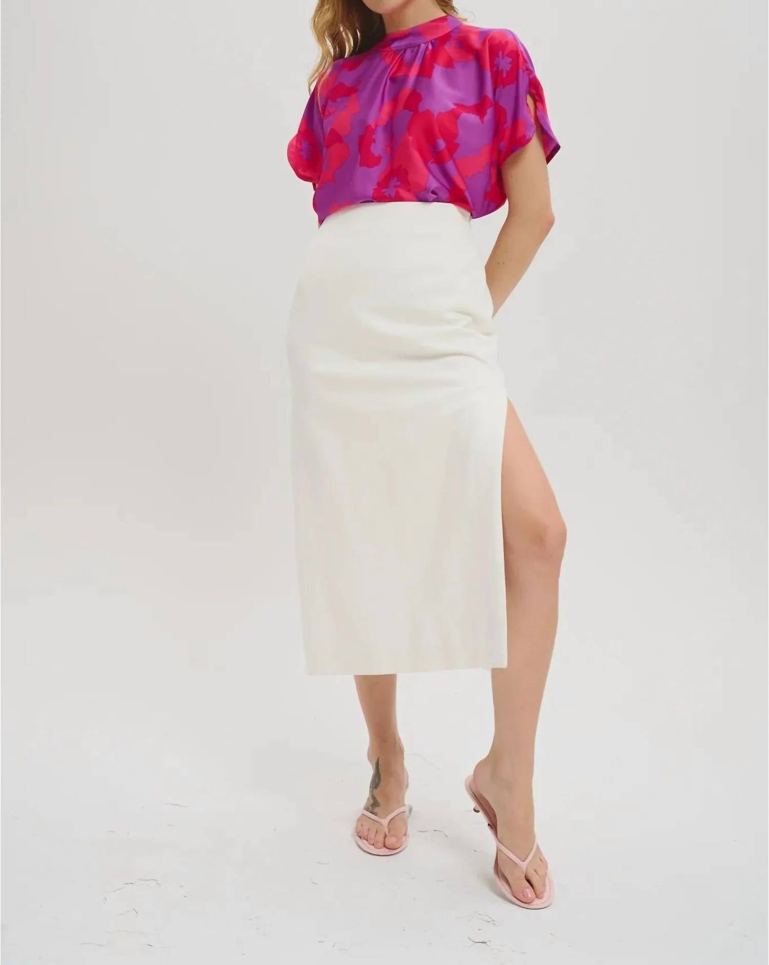 LeLe de Baltzac The Sistina Top in mauve - women's blouse - view 5