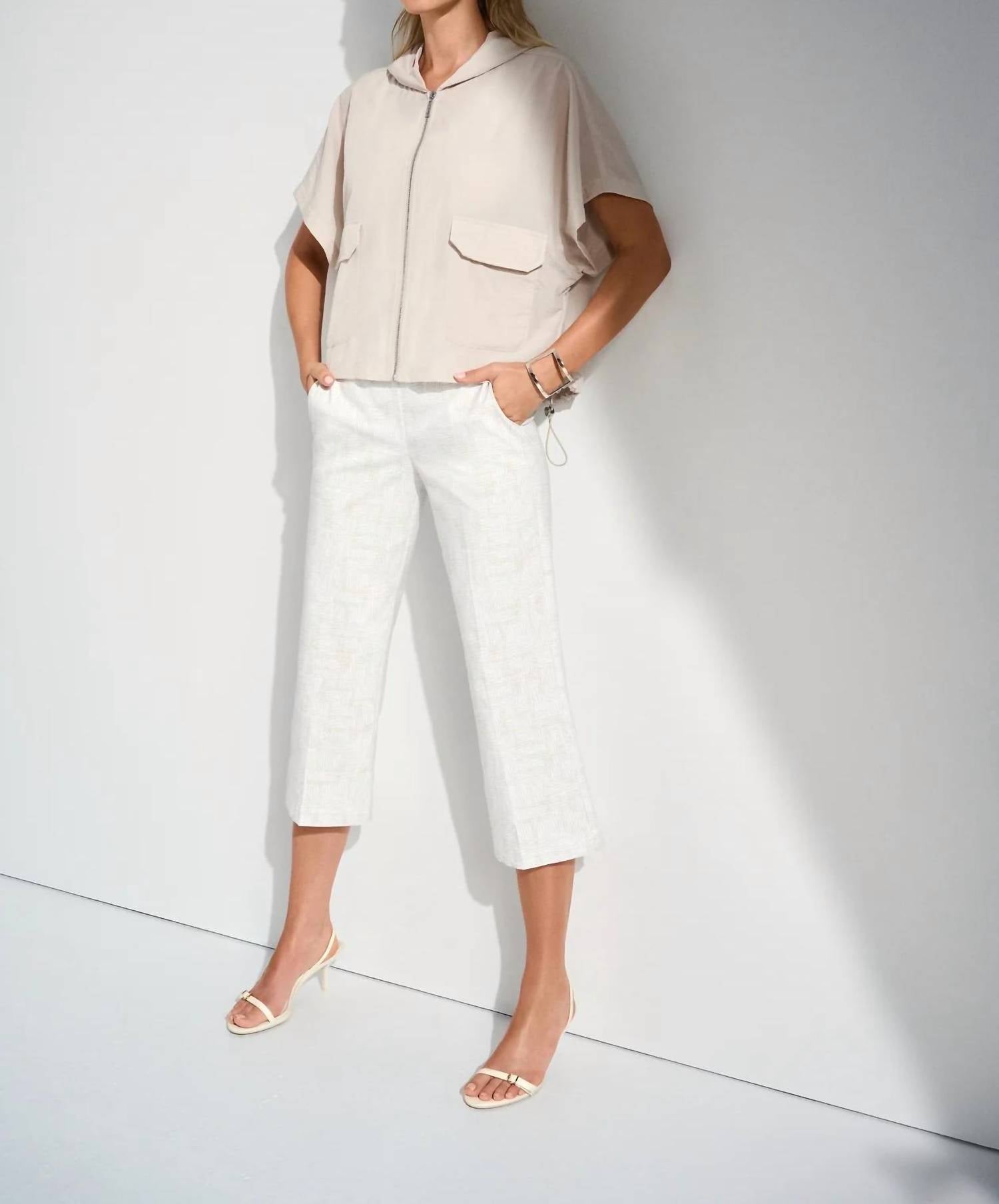 Joseph Ribkoff - Nylon Hooded Short Sleeve Boxy Jacket