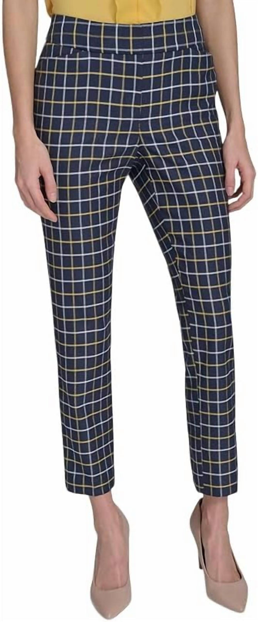 Tommy Hilfiger - Plaid-print Slim-fit Ankle Pants
