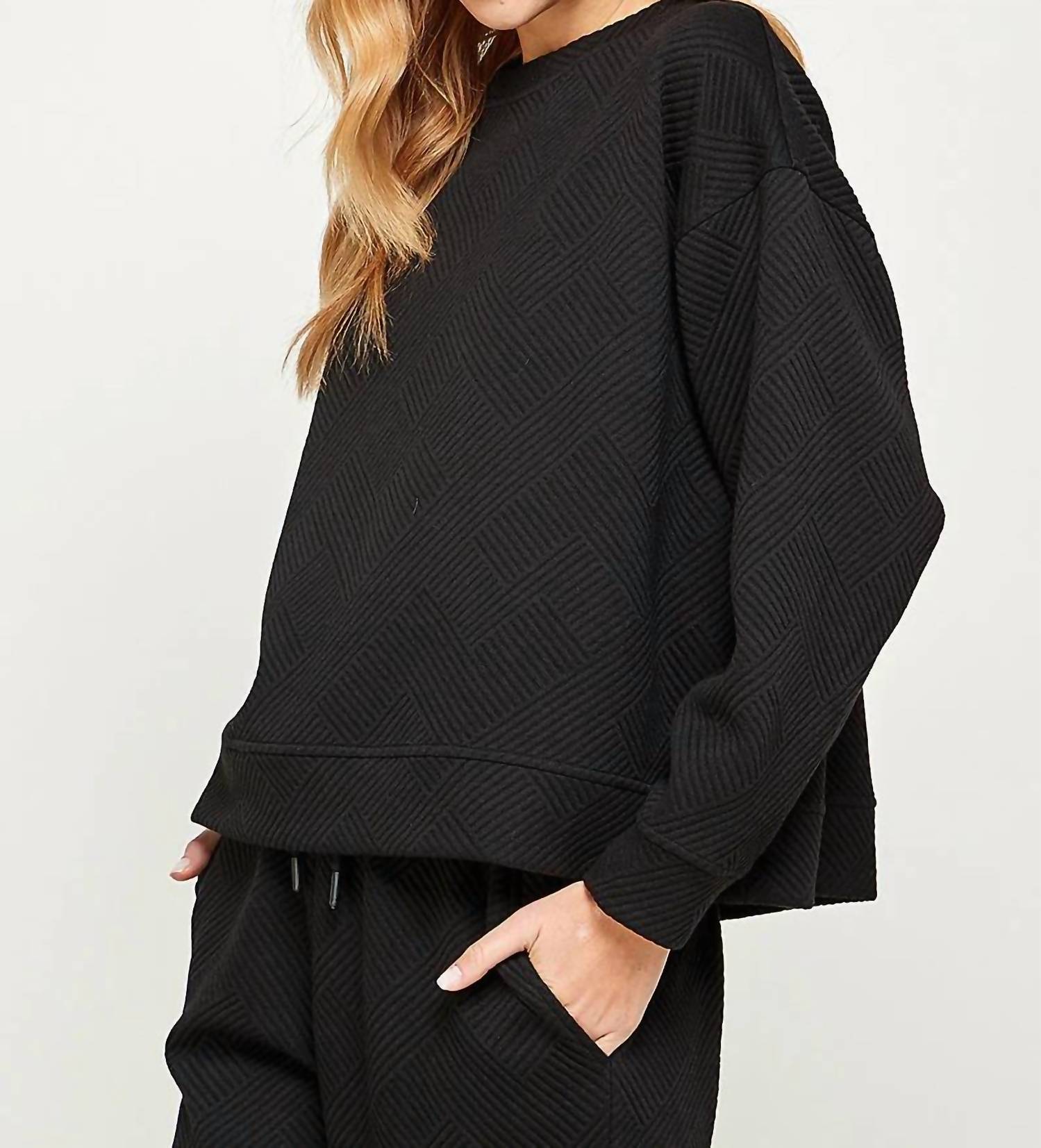 See And Be Seen - Textured Sweatshirt Top