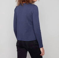 Charlie B - Long Sleeve Crew Neck Embroidered Jersey Top
