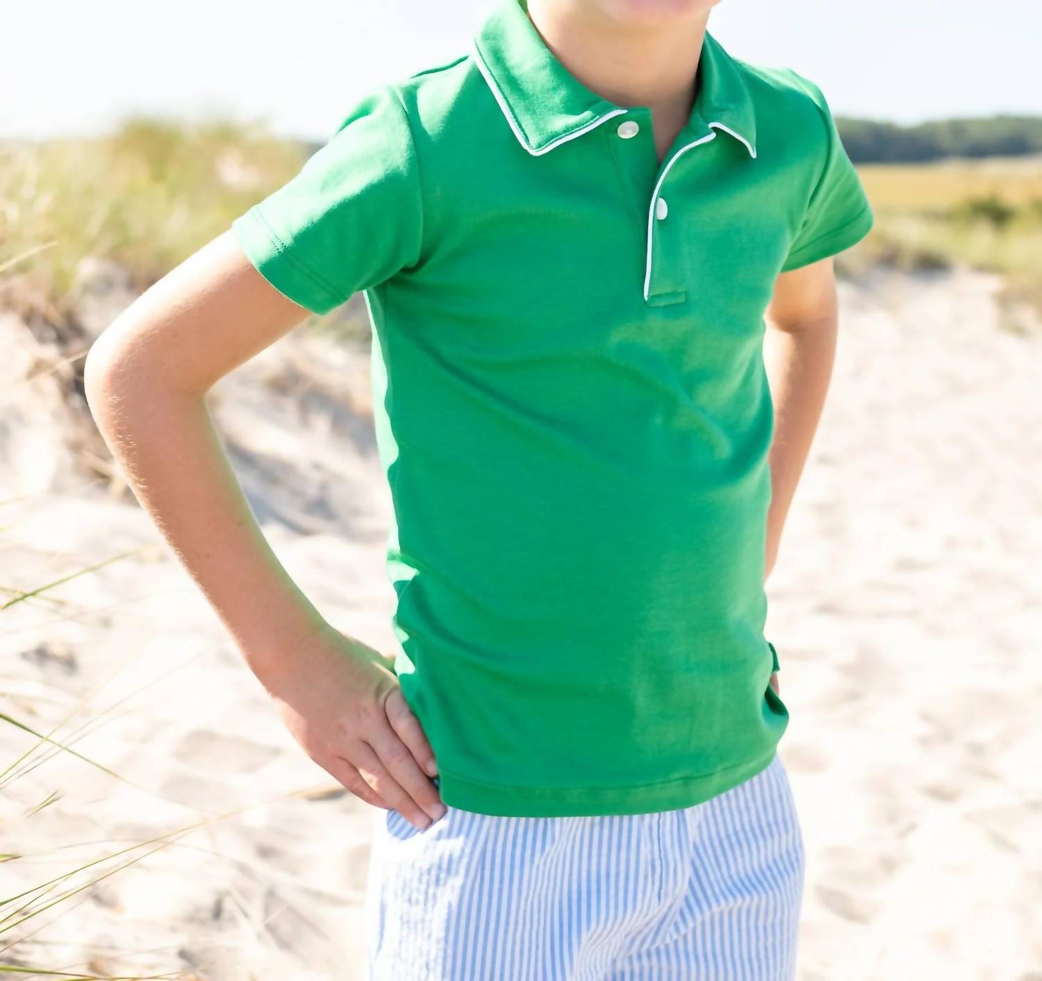 Maddie & Connor Co. - Boys' Short Sleeve White Piping Polo