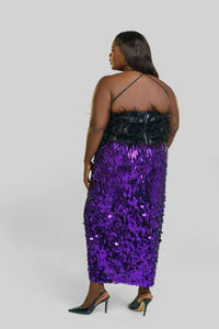 La Fuori - Alana Sequin Side Slit Skirt