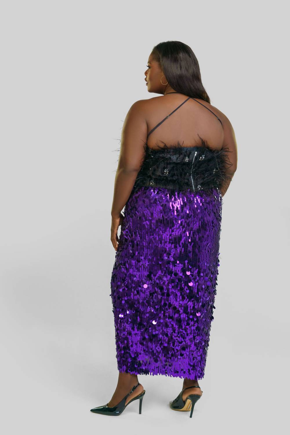 La Fuori - Alana Sequin Side Slit Skirt