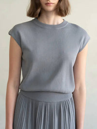 Elle Grey - Crew Neck Knitted Top