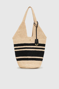 Anine Bing - Women's Leah Striped Hobo Raphia Bag