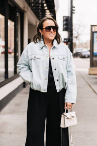 Astr - BUBBLE HEM DENIM JACKET