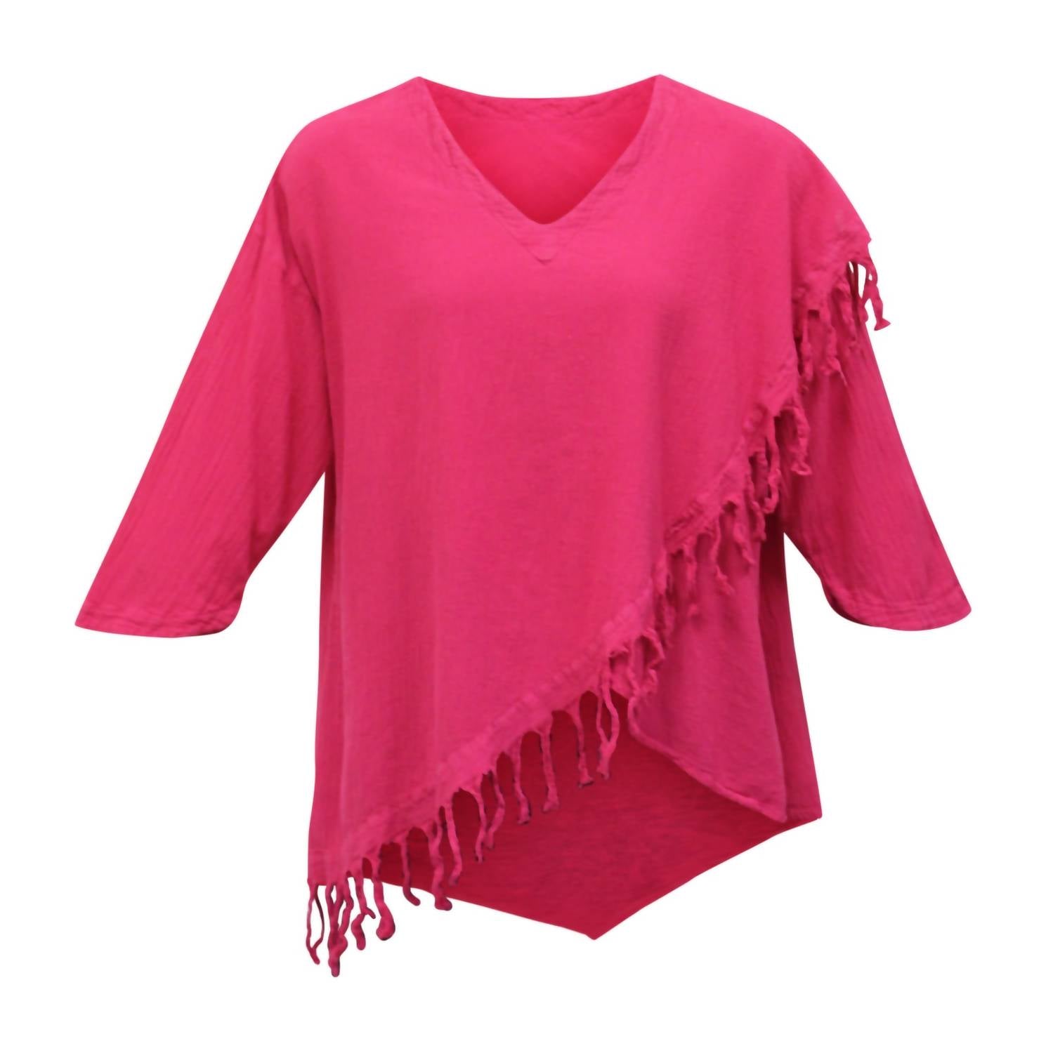 Maria De Guadalajara - Women's Fringe Cotton Gauze Top