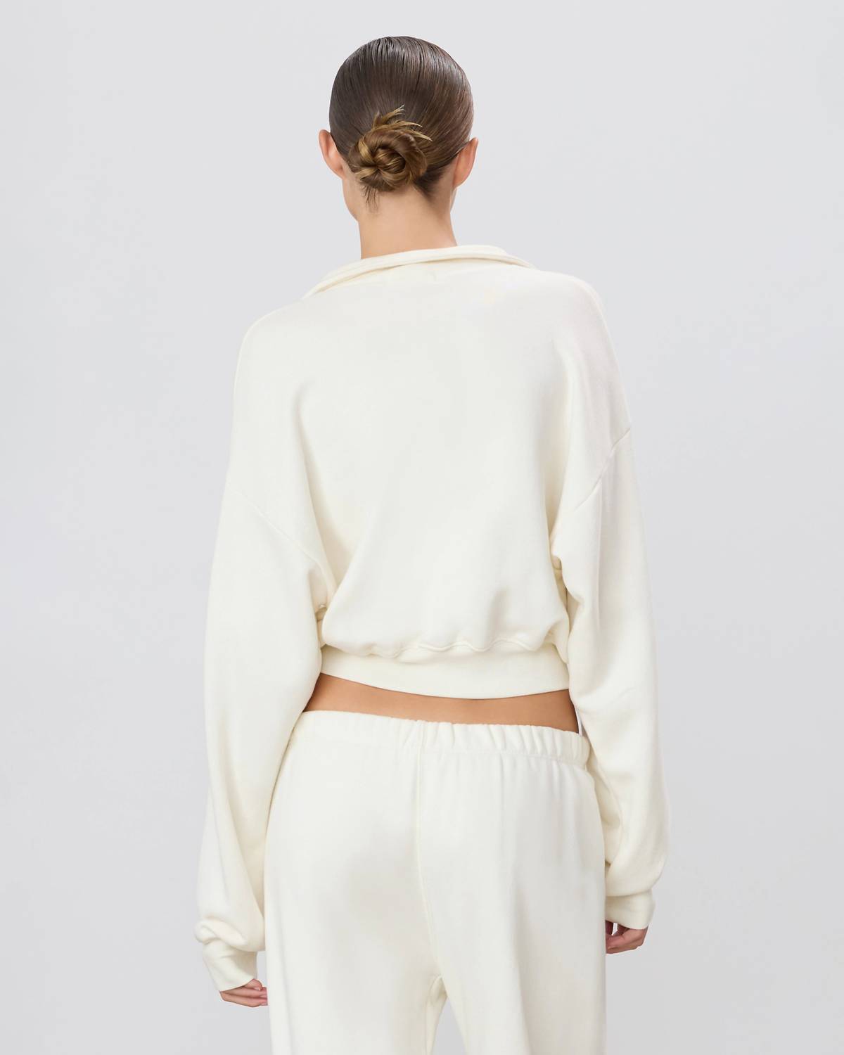 Eterne - Cropped Half Zip Sweatshirt