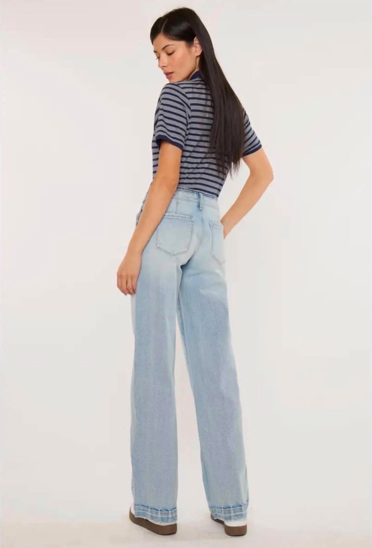 Kancan - Mid Rise Wide Leg Trousers