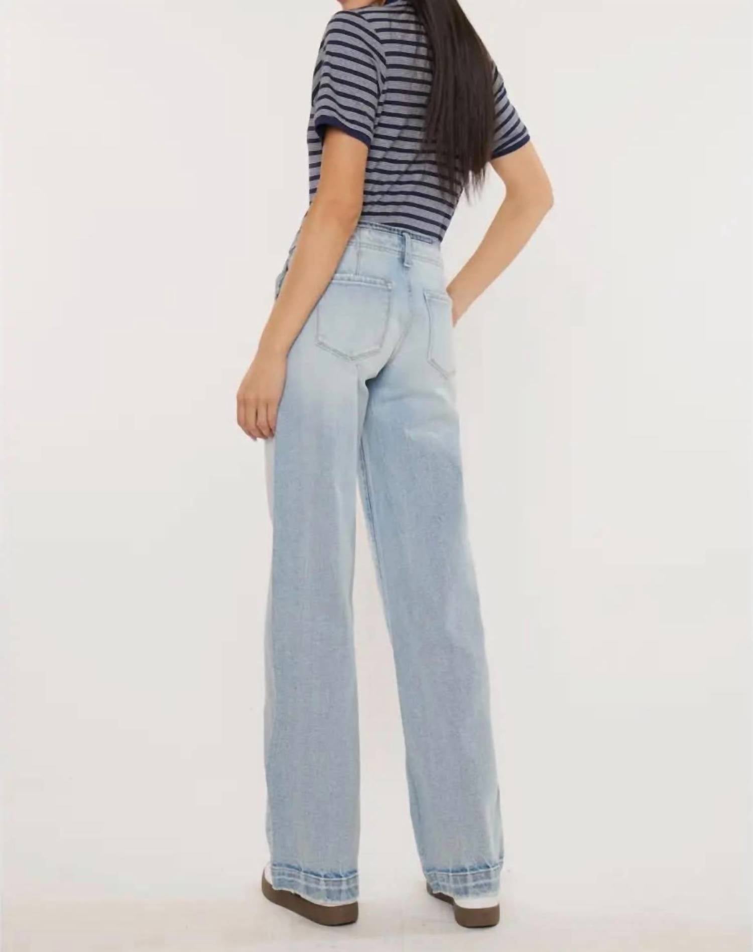 Kancan - Mid Rise Wide Leg Trousers