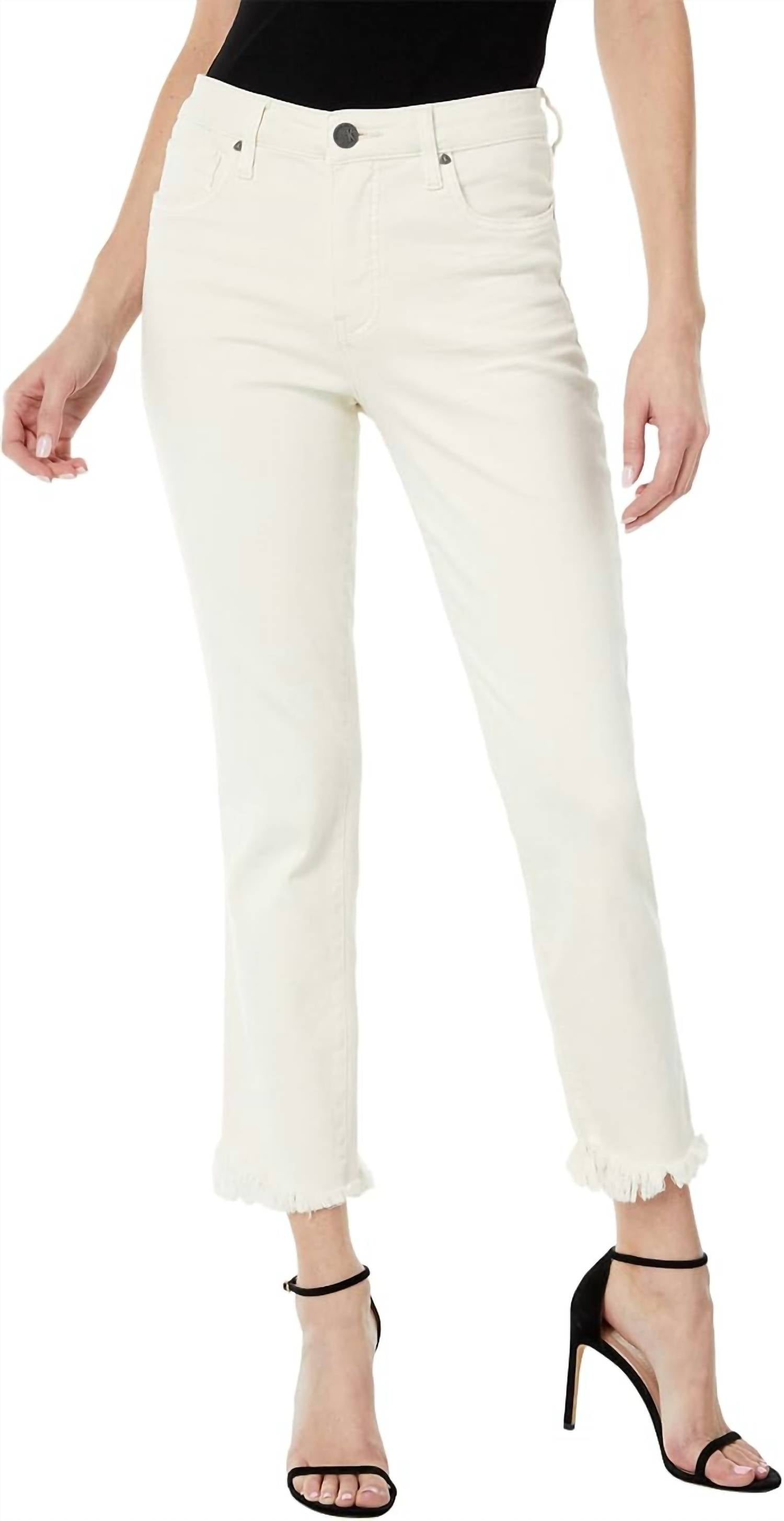 Kut From The Kloth - Reese High-rise Fab Ab Ankle Straight Raw Hem Jeans