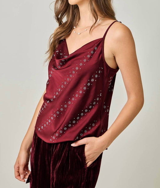 Mystree - Embellished Cowl Neck Cami