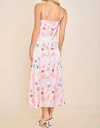Main Strip - Capri Seashell Coastal Slip Midi Dress
