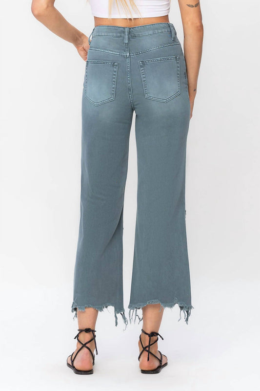Vervet By Flying Monkey - 90's Vintage Super High Rise Crop Deconstructed Flare Jeans