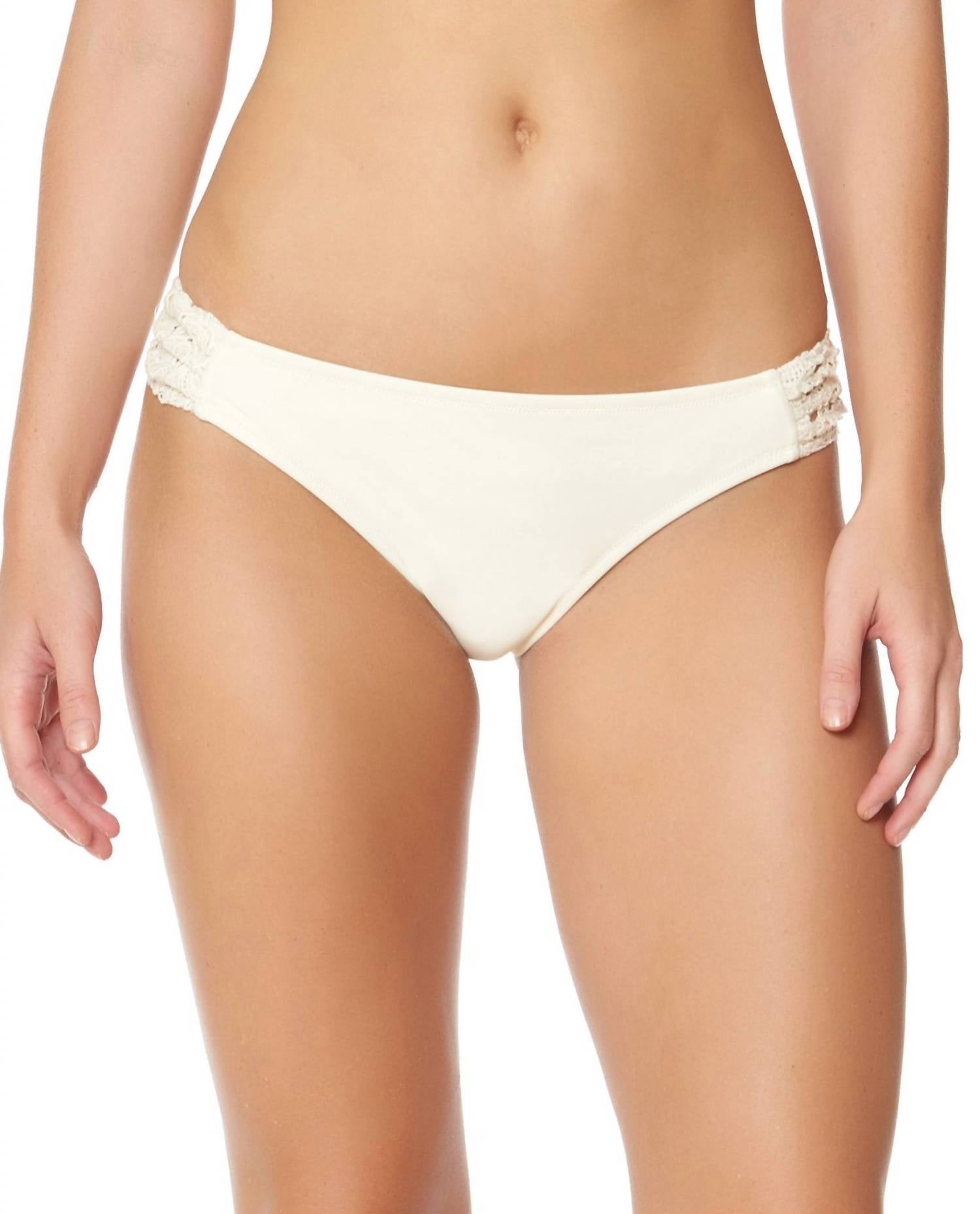 Jessica Simpson - Flower Power Crochet Side Shirred Hipster Bikini Bottom