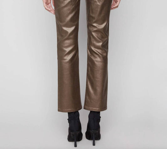 Charlie B - Slime Leg Metallic Wax Twill Pant