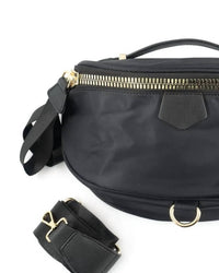 BC Handbags Women's Ryan Nylon Belt Bag in black - women's bag - detail view