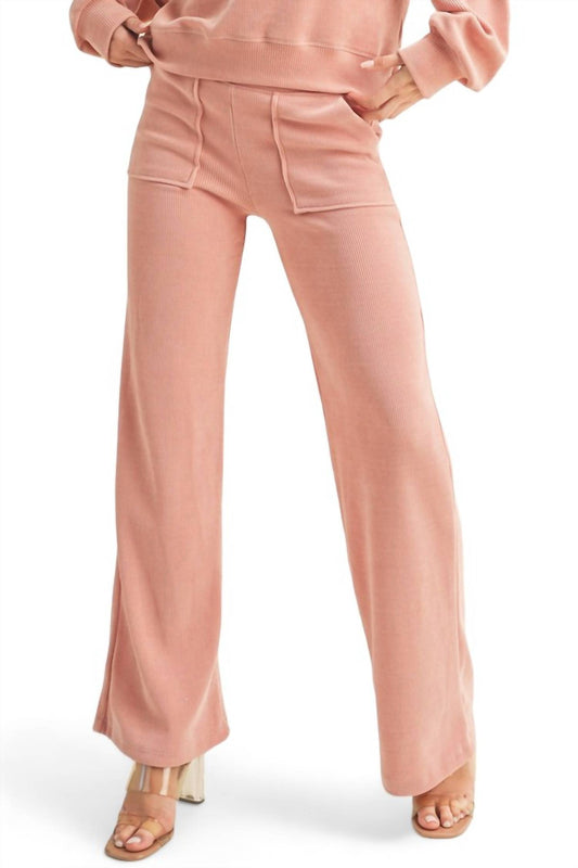 Yelete - WIDE LEG RIBBED PANTS