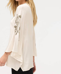 Johnny Was LA JOLLA KAFTAN TOP in winter white - women's blouse - alternate view