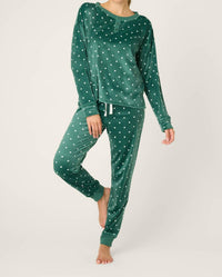 PJ Salvage Let's Get Toasty Long Sleeve Top in green - women's long sleeve top - detail view
