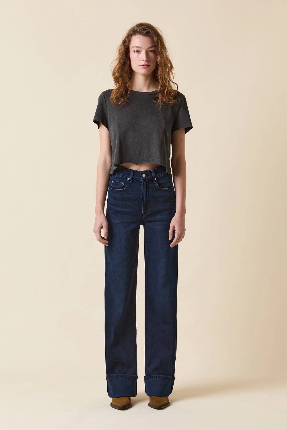 Le Jean - Column High Rise Cuffed Jeans