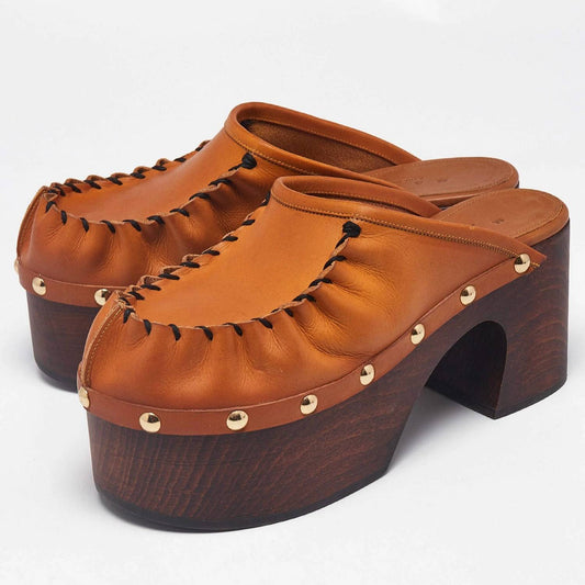 Marni - Women's Sabo Ruched Leather Studded Platform Clog
