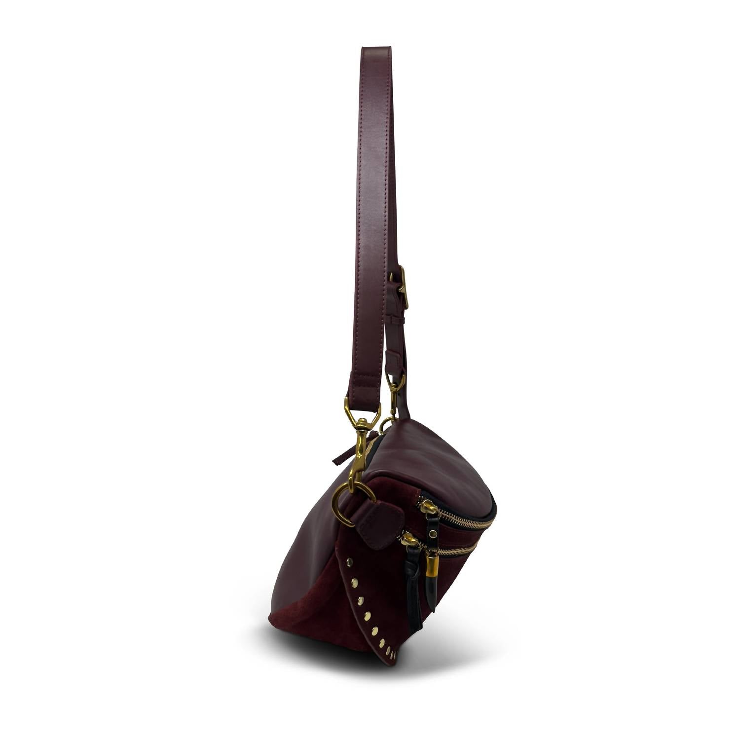 KEMPTON & Co. Women's Inez Belt Bag in dark red - women's bag - alternate view