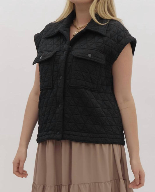 Entro - Fashion And Comfort Collared Vest - Plus
