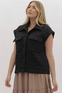 Entro - Fashion And Comfort Collared Vest - Plus