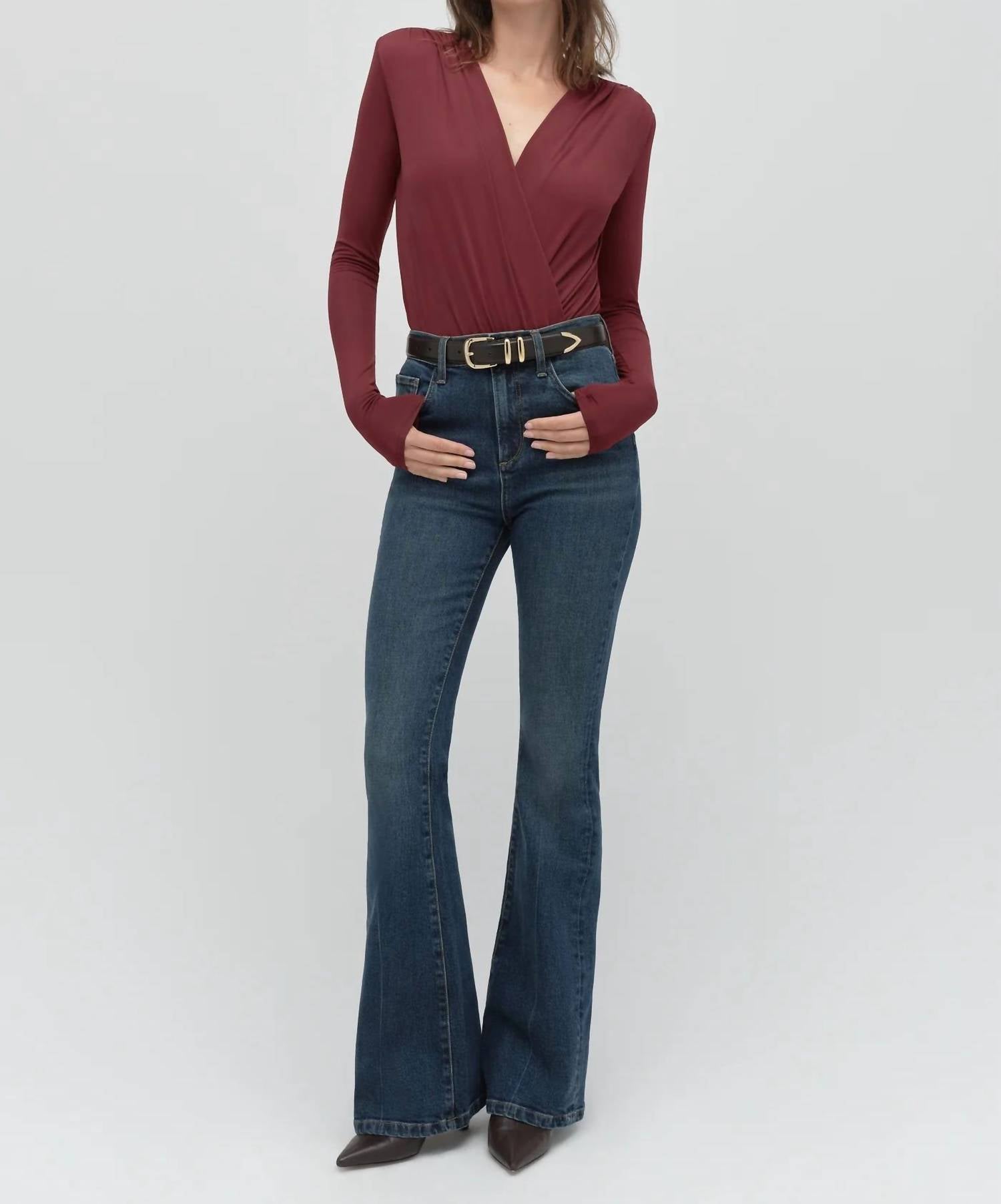Favorite Daughter Slinky Date Blouse Bodysuit in vino - women's shirt