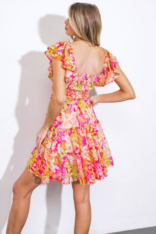 Flying Tomato - Pretty Floral Mini Dress