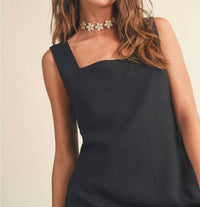 Miou Muse - Sleek Linen Mini Dress