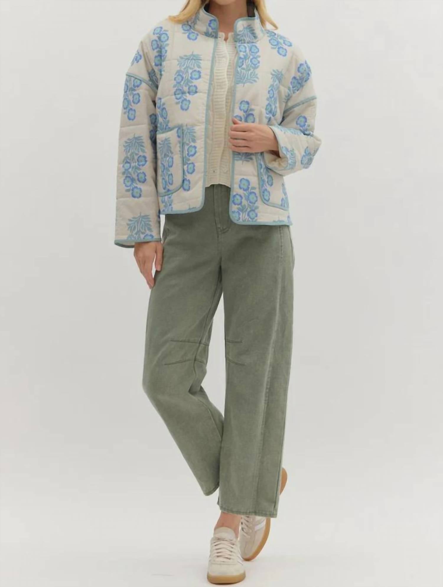 Entro - Botanical Floral Quilted Jacket