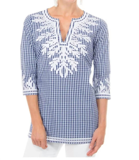 Gretchen Scott - GINGHAM REEF BLOUSE