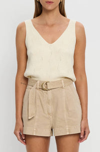 KIVARI Pippa Denim Short in sand - women's shorts