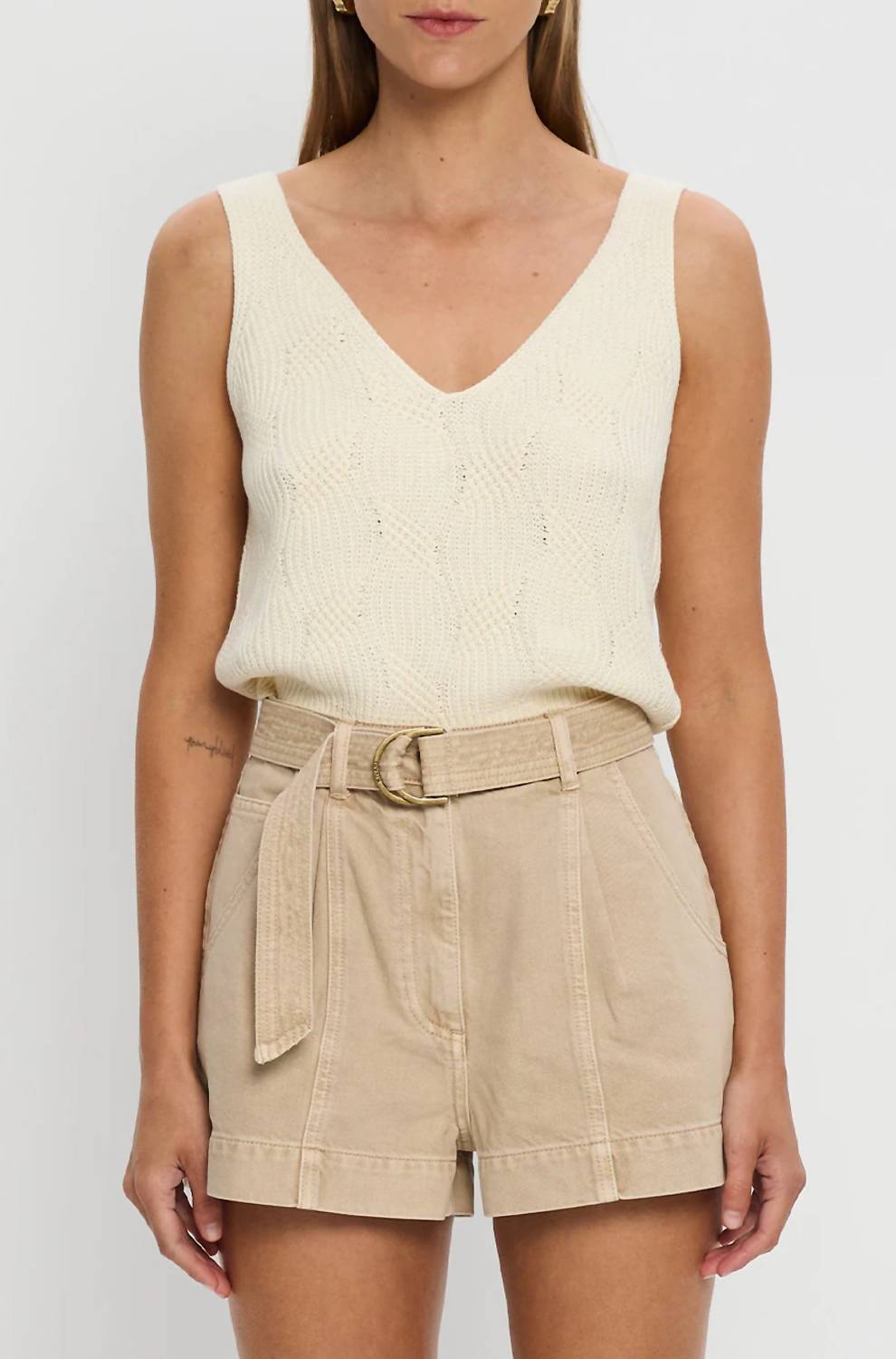 KIVARI Pippa Denim Short in sand - women's shorts