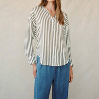 Bella Dahl - Stripe Oversized Button Down Shirt